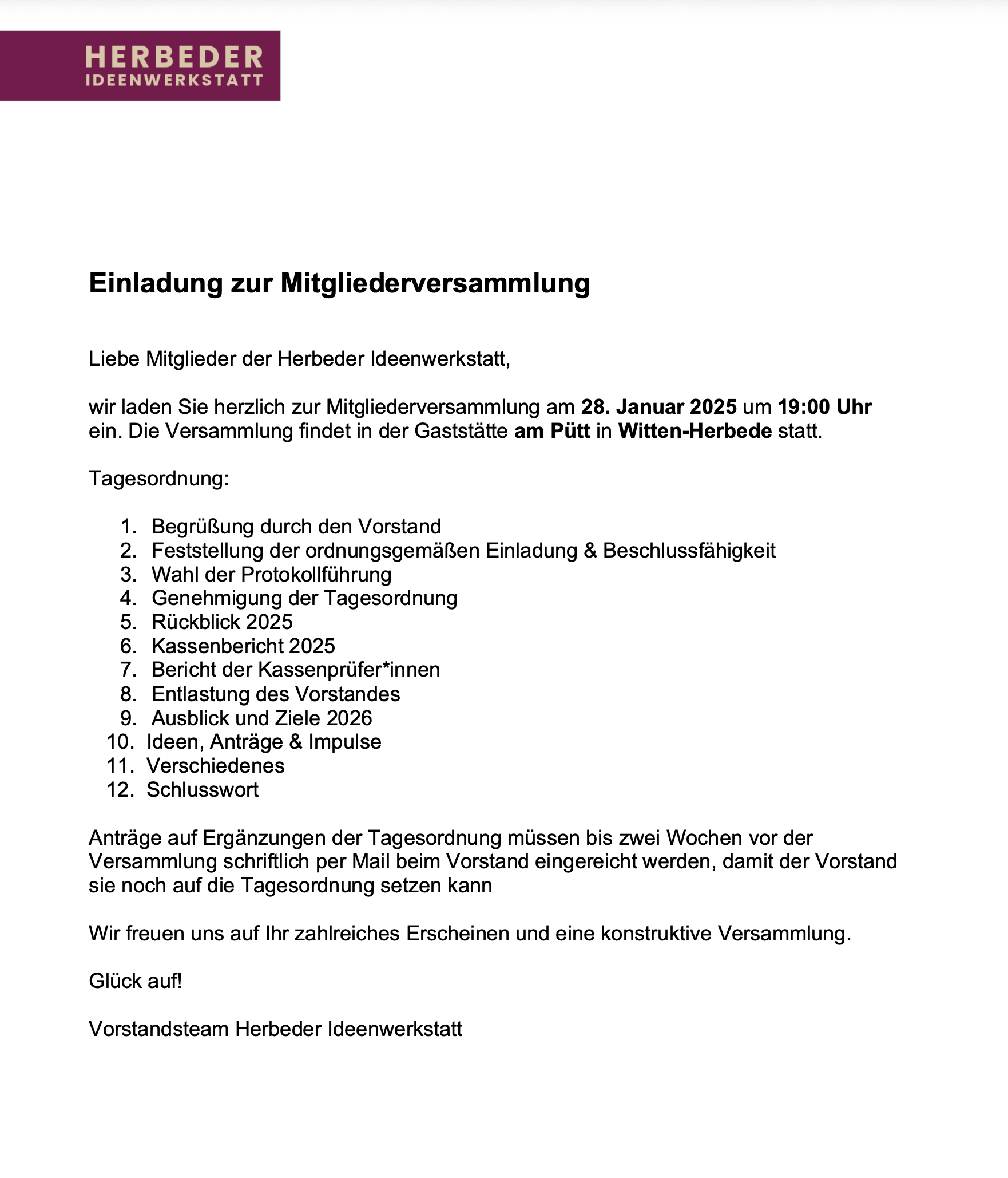 Mitgliederversammlung